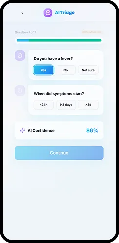 Telemedicine patient app screen 2