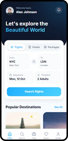 Intelligent Travel Command Center - Home Screen