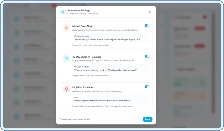 Automated check-ins config dashboard