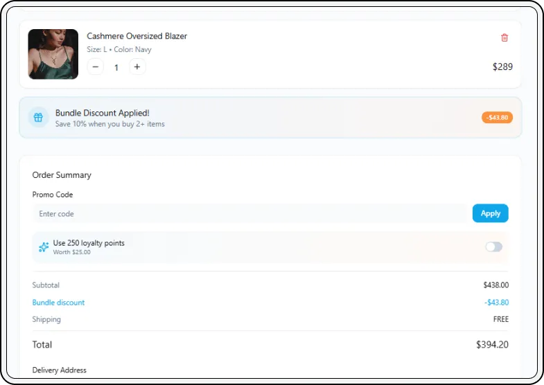Smart cart and discount checkout process