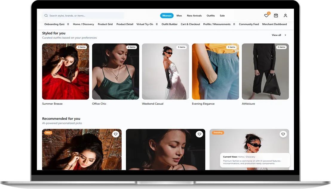 AI Curated Home Feed UI