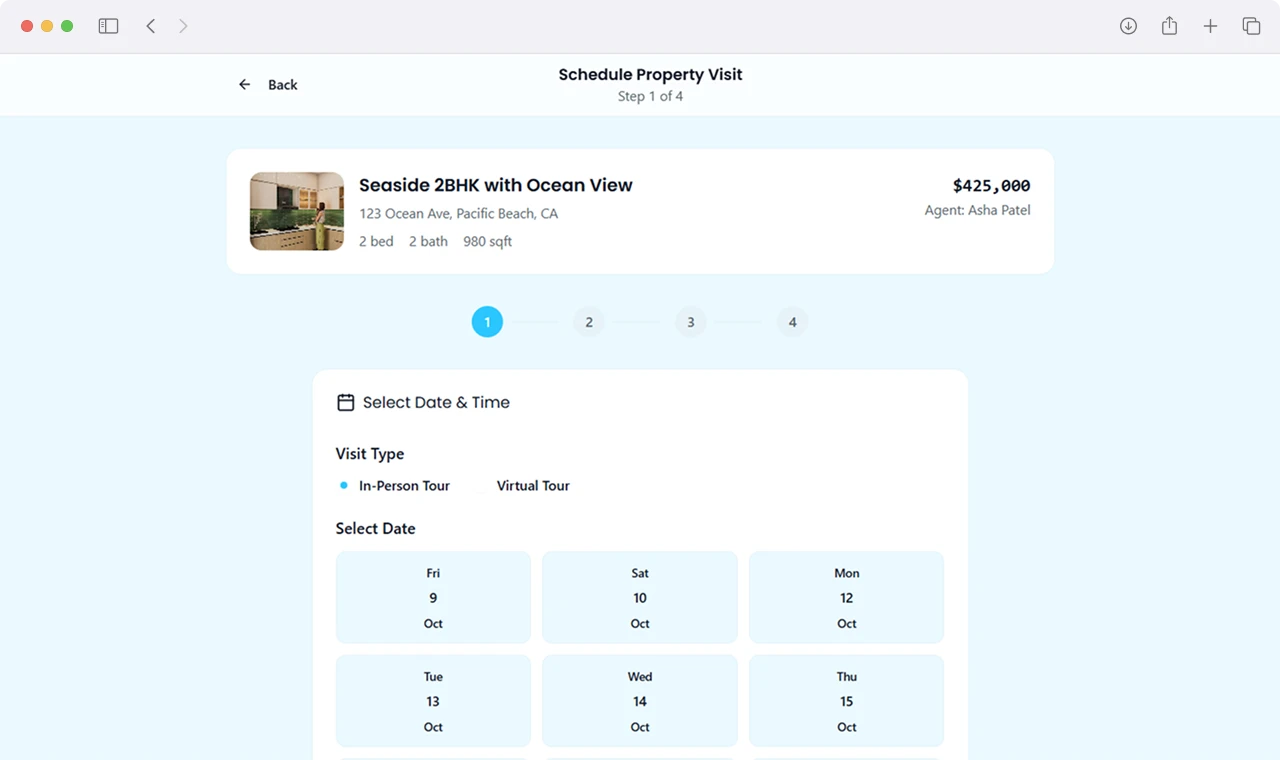 Interactive 3D Virtual Property Tour Interface