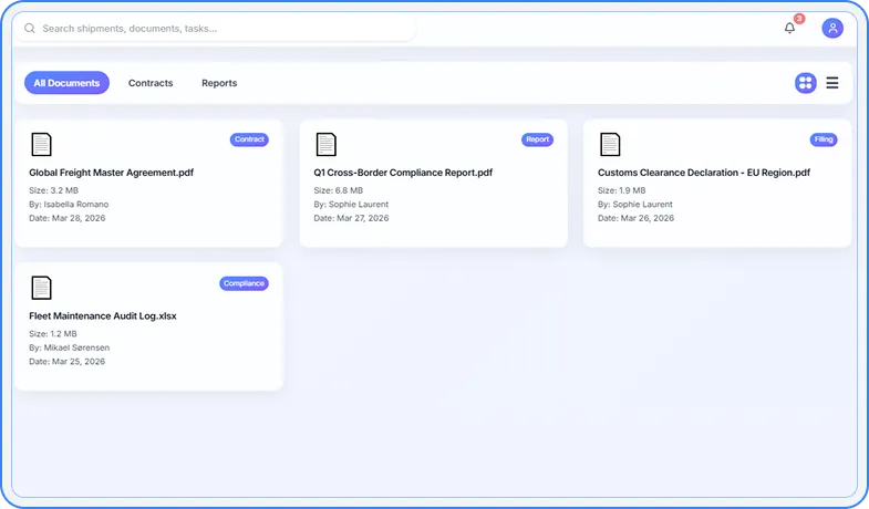 Task ownership tracking table view