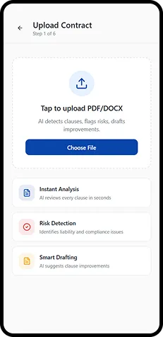 AI-powered contract parsing dashboard