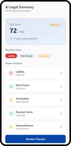 Risk identification details mobile view