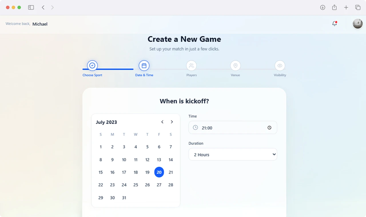 Multi-Sport Community Platform Screenshot 3