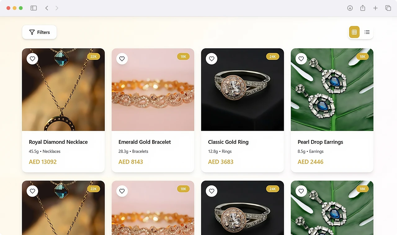 Responsive E-Commerce Storefront for Luxury Jewellery