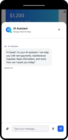 AI assistant tenant chatbot integration