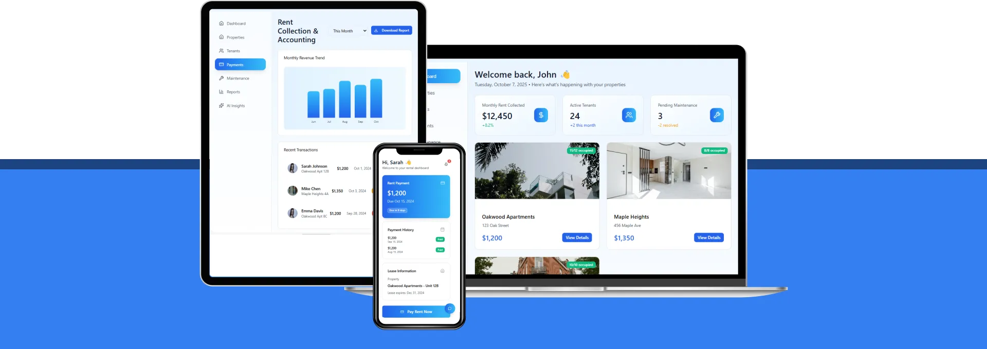 Central property management interface