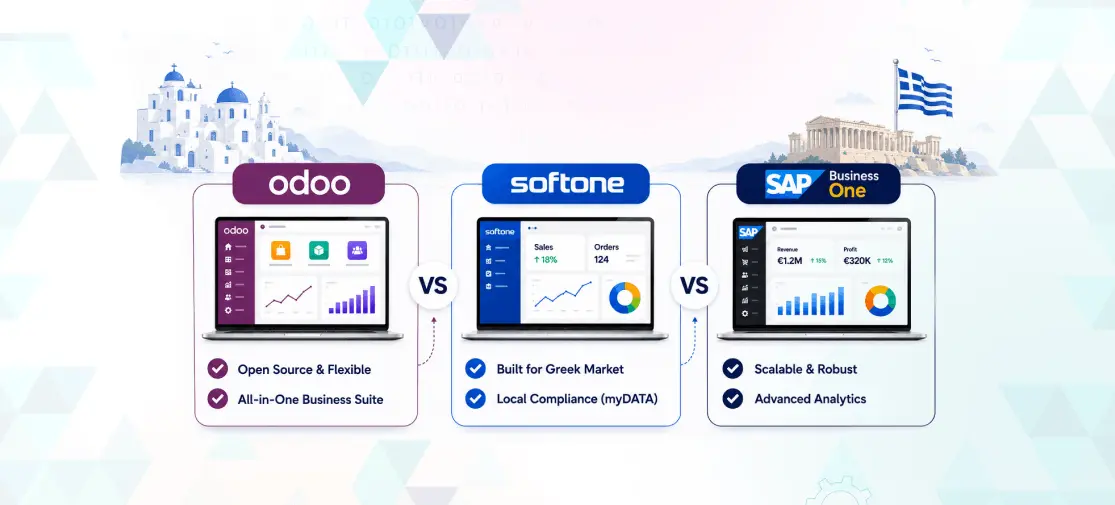 Odoo vs SoftOne vs SAP Business One for Greek SMEs
